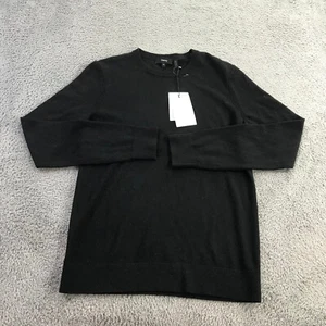 New Theory Sweater Mens Extra Small Riland Black Merino Wool Crew Neck Harman - Picture 1 of 13