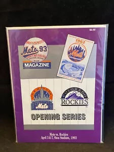 1993 METS MAGAZINE OPENING DAY SERIES PROGRAM COLORADO ROCKIES! - Picture 1 of 1