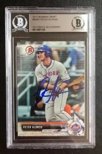 PETER ALONSO RC SIGNED 2017 BOWMAN DRAFT AUTO BD-83 BECKETT AUTHENTIC AUTOGRAPH