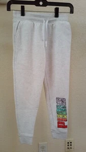Girls Size S(7/8) Puma Jogger Pants Sweatpants Adjustable Drawstring White EUC - Picture 1 of 8