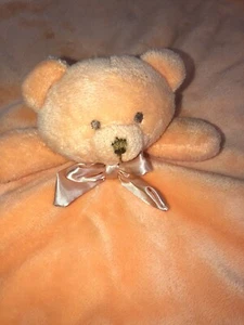 Coperte e oltre Lovey arancione orsacchiotto avorio peluche coperta di sicurezza bambino Lg - Foto 1 di 5