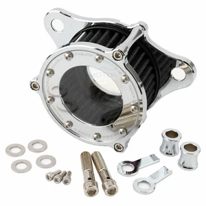 Chrome Clear Air Cleaner Intake Filter Kit For Harley Sportster XL1200 883 91-23 - Picture 1 of 7