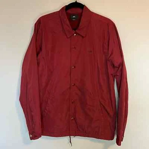 Obey Burgundy Button Up Windbreaker Jacket Men’s Size Medium - Picture 1 of 7