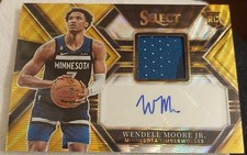 2022-23 Select Wendell Moore Jr RPA Gold Prizm Rookie Jersey Auto RC 10/10 RPA