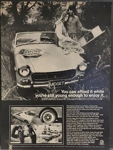 1971 MG Midget Convertible Car Automobile Print Ad - Picture 1 of 1