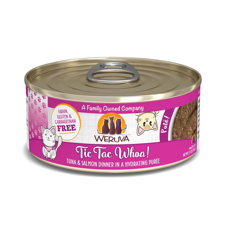 Weruva Tic Tac Whoa Pate 5.5 Ounce Pack Of 8 Tuna Salmon Grain Free Cat Food - Image 1 of 4