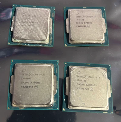 Lote de 4 - Procesador Intel Core i3-6100 SR2HG 3,7 GHz Dual Core - Sin probar Foto 1 de 2