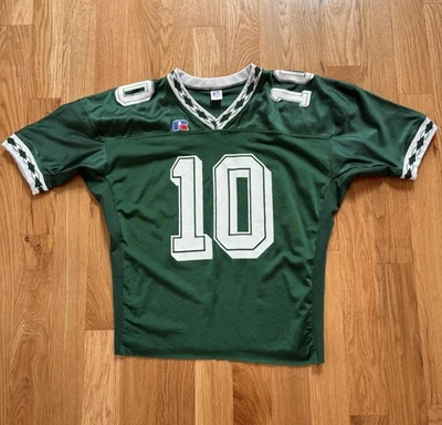 Camiseta de Fútbol Russell Athletic Vintage Años 90 Verde Recortada Hecha en EE. UU. Nylon L Foto 1 de 4