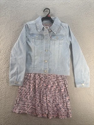 Levi's Denim Jacket and Dress Girls Size 7/8 Blue 2-Piece Set - Image 1 of 4