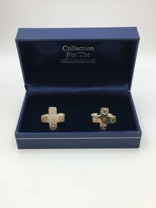 Millennium 2000 Collection Silber Kreuz Manschettenknöpfe 925 Sheffield 10,7g J39 P945 - Bild 1 von 11
