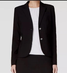 Calvin Klein Blazer Women’s Size 16W Black Stretch Two Button Up Office Wear - Picture 1 of 9