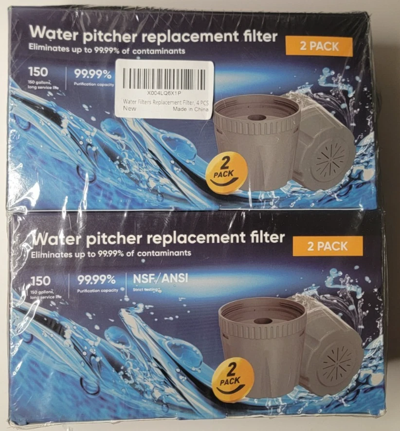 4-Filter Replacement For Nispira Epic Nano Water Pitcher 150 Gallons NSF New - Image 1 of 1