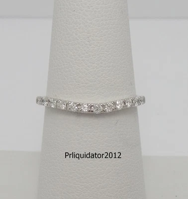 1/5CT Natural Diamond Contour Anniversary Wedding Band Ring 14K White Gold - Image 1 of 4