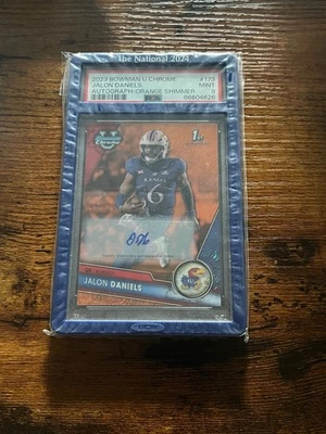 2023 Bowman Chrome U JALON DANIELS 1st ORANGE Shimmer Refractor AUTO /25 - Image 1 of 2