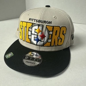 New Era Pittsburgh Steelers Snapback Hat NFL 23 Draft Stone Gray Black Cap - Bild 1 von 6