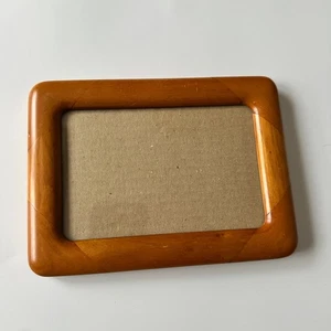 Cornice portafoto vintage 4x6" in legno massello di teak angoli arrotondati MCM danese - Foto 1 di 10