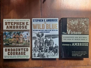 Stephen E.Ambrose Book Lot of 3 Wild Blue HC The Victors HC Undaunted Courage PB - Picture 1 of 5