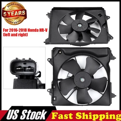 AC Condenser Radiator Cooling Fan Left & Right For 2016-2018 Honda HR-V HRV NEW_ Foto 1 de 4