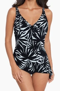 Top Tankini Winnie Magicsuit 6017376 Chicly Shaded estampado blanco y negro talla 8 EE. UU. - Imagen 1 de 10