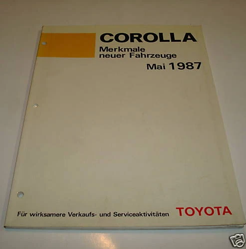 Manual de Instrucciones Toyota Corolla Stand 05/1987 - Imagen 1 de 1