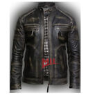 Handmade Men's Vintage Genuine Leather Biker Jacket, Slim Fit Fashion Jacket