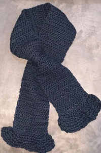 GIRLS CROSSOVER SCARF HANDMADE WITH LOVE BLACK 38” SUPER CUTE!! - Picture 1 of 1
