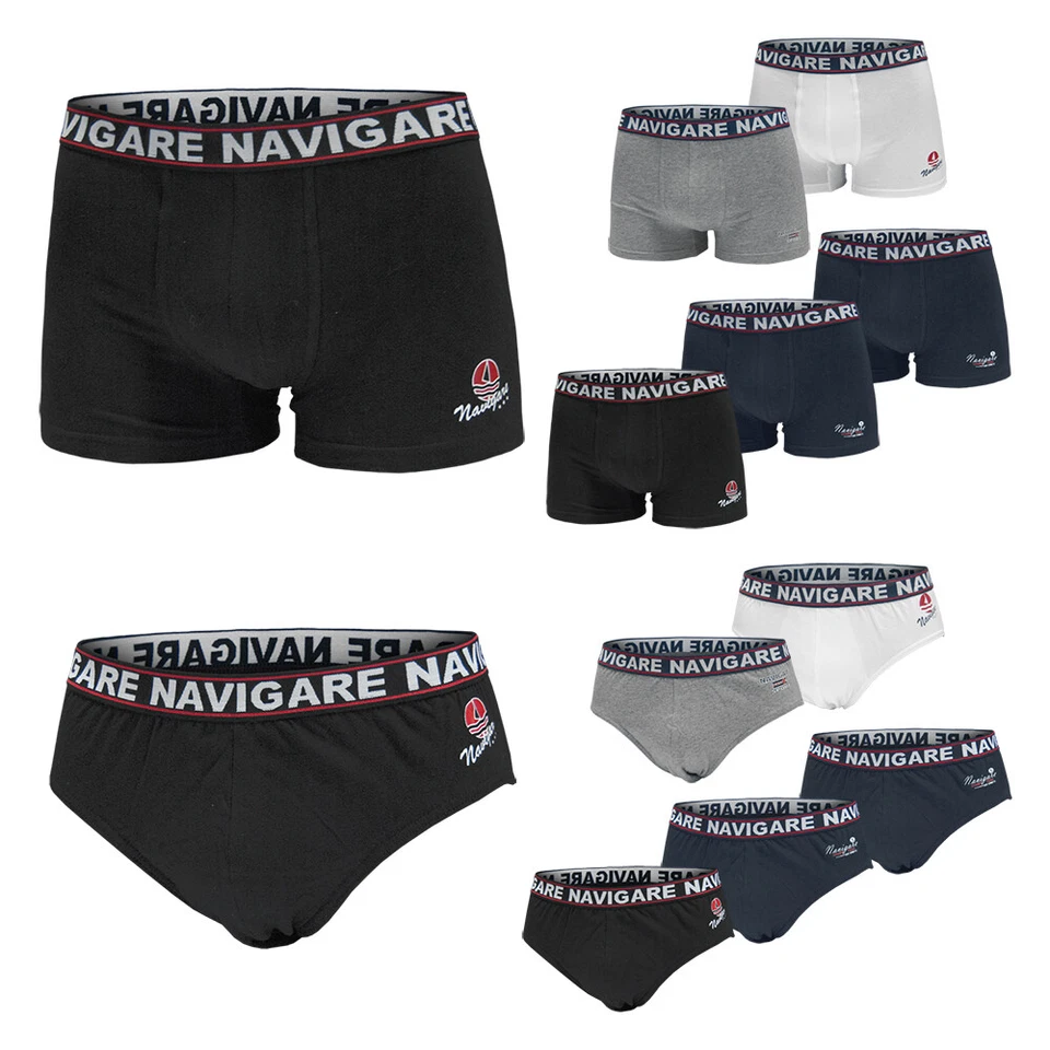 Pack 6 Paia Slip / Boxer NAVIGARE Cotone Elasticizzato Assortito Art.322/324 - Immagine 1 di 1