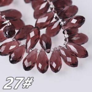 12x6mm 16x8mm 20x10mm 25x12mm Teardrop Faceted Crystal Glass Loose Pendant Beads