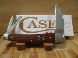 NIB Case XX Dark Red Burlap Micarta Seahorse Whittler 10355 Pocket Knife -12276 - Picture 1 of 14