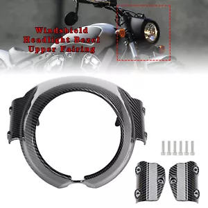 Windshield Headlight Bezel Upper Fairing fit For Indian Scout 2015-2022 Carbon - Picture 1 of 15