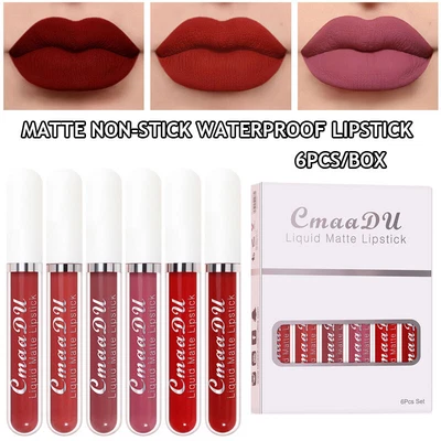 6Pcs Lip Gloss Long Lasting Glazed Matte Beauty Liquid Lipstick Lip Makeup С - Bild 1 von 4