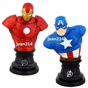 Marvel Avengers Plastic Superhero Bust 4" Paperweight Captain America Iron Man - Picture 1 of 4