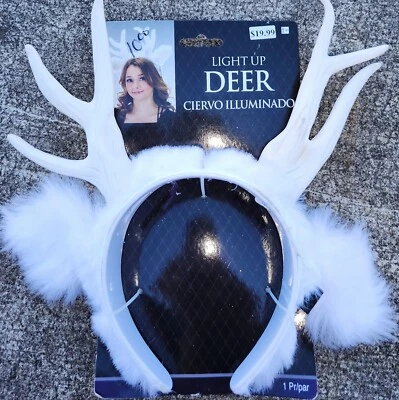 ACCESORIO DISFRAZ HALLOWEEN ASTAS CIERVO BLANCO ILUMINADO Foto 1 de 3