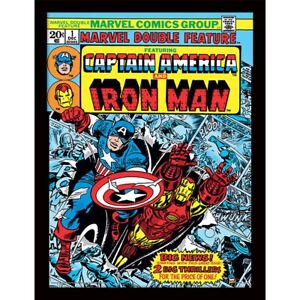 Marvel Comics - Captain America & Iron Man - Offizieller gerahmter Druck 30 x 40 cm