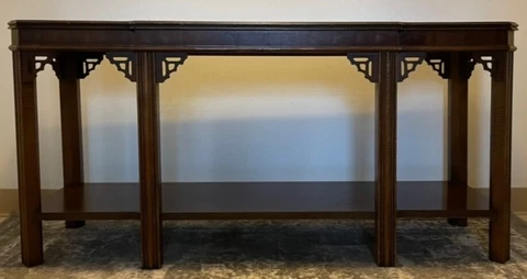 lane altavista furniture console table Chinese chippendale mahogany veneer Cover
