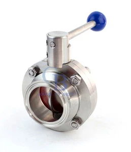 2" Sanitary Butterfly Valve Stainless Steel 304 Clamp OD 64MM Silicone Sealing - Picture 1 of 9
