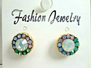 Ausgefallene strahlende runde Ohrstecker  - Bild 1 von 1