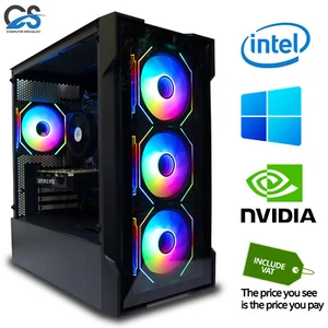 Fast Gaming PC Core i5 16GB RAM 1TB+ 128GB SSD NVIDIA GT 1030 Windows 10 Wi-Fi - Picture 1 of 16