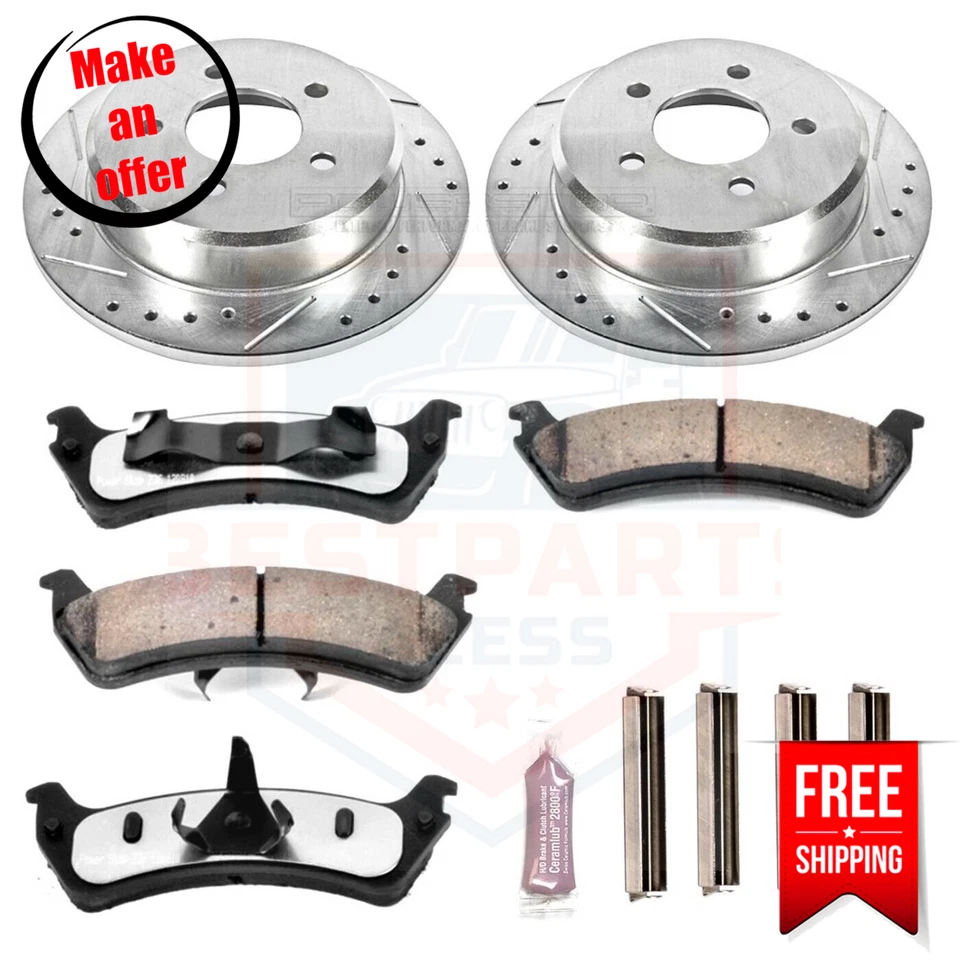 Kit de disco y pastillas de freno trasero Powerstop K1858-36 para Ford Explorer 1995-2001 Foto 1 de 4