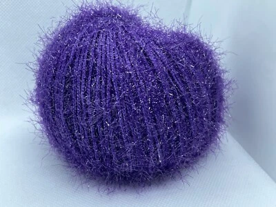 Sparkle Soft Violet Purple  68312 Ice Metallic Short Eyelash Yarn 50gr 153yd - Image 1 of 4
