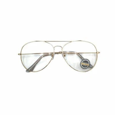 Brand New Clear Lens Aviator Glasses Fashion Sunglasses Mens Women Retro Unisex - Image 1 of 4