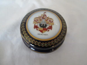 Germany Trinket Box Hildesheim Coat of Arms Porcelain Cobalt Blue Ltd Ed Vintage - Bild 1 von 7