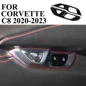 Tapa de panel de botón de interruptor de bloqueo de puerta negro brillante para Chevrolet Corvette C8 - Imagen 1 de 6