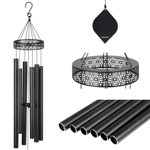 51” Metal Wind Chimes w/6 Clearance Deep Tones Wind Chimes for Balcony Garden - Picture 1 of 11