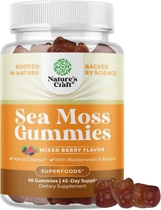 Sea Moss Gummies for Adults and Kids - Vegan Adult and Kids Immune Support Gu... - Picture 1 of 8