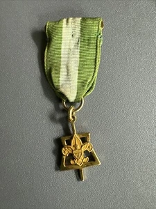 BSA Scouter's Key Medal badge faded white stripe 10K gold - Picture 1 of 4