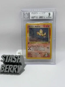 2000 Gym Heros Blaine’s Moltres 1st Edition Holo BGS 9 MINT - Picture 1 of 2