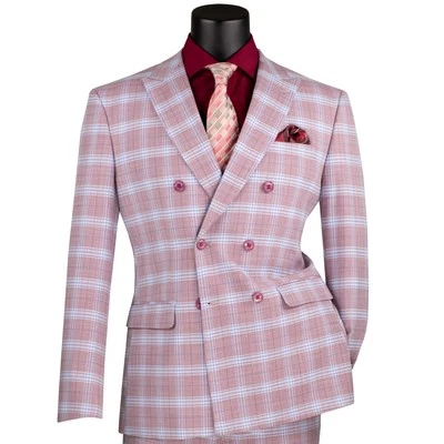 Traje ajustado VINCI Adobe Rose ventana doble botonadura para hombre - NUEVO Foto 1 de 3