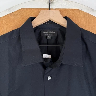 Banana Republic Shirt Mens 2XL Black Button Up Long Sleeve Athletic Fit NEW NWT - Image 1 of 4