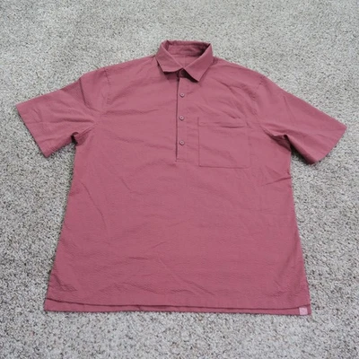 Lululemon Polo Shirt Mens Large Seersucker Street Lite Popover Textured Pocket - Image 1 of 4